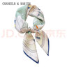 CHANEELR & KARITH絲巾女款高級時(shí)尚春秋季護頸小方巾百搭圍脖中秋禮物送女友送老婆 白色 曬單實(shí)拍圖