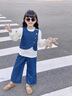 靚貝城堡女童套裝秋季2025新款洋氣時髦兒童女寶寶秋裝韓版潮流牛仔三件套 藍色三件套 120 曬單實拍圖
