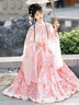 卡輯（KAARJIYY）新款原創(chuàng)漢服女古裝明制中國(guó)風(fēng)漢元素藍(lán)色云肩立領(lǐng)對(duì)襟衫夏季 【花未眠】粉色 云肩+對(duì)襟衫+吊帶+馬面裙 S 曬單實(shí)拍圖