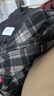 唐獅（TonLion）2024女休閑松緊格紋休閑褲 黑色調/二批 M  曬單實(shí)拍圖