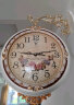 北极星（POLARIS）挂钟创意时尚双面钟客厅挂表田园欧式石英钟仿古时钟 HD-6018白色 实拍图