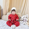 G.DUCKKIDS小黃鴨周歲禮服男寶寶抓周衣服漢服百日宴百天滿月嬰兒套裝春秋季 酒紅色+香囊 90 建議1~2歲【 80-90cm】cm 曬單實(shí)拍圖