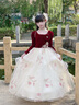 DOMIAMIAKIDS女童禮服高端輕奢兒童生日公主裙秋冬主持人演出服女紅色長(zhǎng)袖 紅色長(zhǎng)裙 【贈(zèng)裙撐】 均碼 160cm 曬單實(shí)拍圖