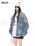 DZZIT地素牛仔印花棉服外套春季百搭涂鴉甜酷少女風(fēng)上衣女 藍色 S 曬單實(shí)拍圖
