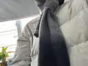 AREA純羊毛圍巾男士秋冬季生日禮物加厚保暖圍脖送男生情侶輕奢禮盒裝 黑灰色 曬單實(shí)拍圖