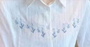 皮爾卡丹（pierre cardin）棉繡花襯衫女長(cháng)袖夏季春季新款上班職場(chǎng)OL風(fēng)休閑白色襯衣潮 淺藍色【長(cháng)袖】 M 建議80-100 曬單實(shí)拍圖