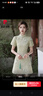 皮爾卡丹綠色新中式改良旗袍連衣裙少女年輕款2025新款小個(gè)子超仙短款夏季 綠色 L 曬單實(shí)拍圖
