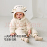 babylove嬰幼兒連體衣秋冬毛絨連帽哈衣寶寶外出服新生兒居家爬服保暖衣服 展鹿頭角-棕 73cm 曬單實(shí)拍圖