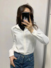伯德小姐白色磨毛襯衫女高級感正裝職業(yè)面試上衣內搭通勤疊穿襯衣 CS060 白色【春秋款】加厚保暖｜溫潤親膚 M 適合100-110斤可穿 曬單實(shí)拍圖