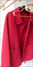 皮爾卡丹（pierre cardin）新款羊毛呢外套雙面羊絨大衣女短款高端娃娃領(lǐng)秋冬款外套 紅色澳毛 S 90-110斤 曬單實(shí)拍圖