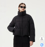 坦博爾（Tanboer）2025年新款羽絨服女短款時(shí)尚立領(lǐng)95%鴨絨保暖外套 黑色 S (160) 曬單實(shí)拍圖