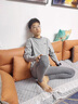夫尼保羅青少年男秋衣秋褲內衣套裝長(cháng)絨棉純棉初高中學(xué)生保暖內衣男棉毛衫 淺灰-圓領(lǐng) （A類(lèi)280g加厚） XL （173-178厘米 126-145斤） 曬單實(shí)拍圖