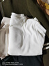 夢(mèng)特嬌莫代爾棉短袖女士洋氣款白色上衣修身內搭薄款螺紋基礎打底衣四季 曬單實(shí)拍圖