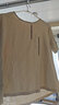NASALIKE文藝復(fù)古短袖女刺繡棉麻圓領(lǐng)夏季新款寬松休閑T恤套頭上衣女 原麻色 L 建議105-125斤 曬單實拍圖