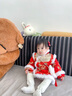 mlgt kids童裝女童拜年服冬款兒童唐裝小童周歲旗袍裙女寶寶過年衣服 紅色 加絨 加厚旗袍拜年服【送包包】 90 cm 曬單實(shí)拍圖