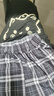 芭菲悅初中生12-15歲女孩衣服短袖短褲套裝夏季女大童運動套裝2025新款 黑色上衣+黑色格子褲【兩件套】 170 M 建議80-100斤 曬單實拍圖