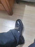 卡帝樂(lè )鱷魚(yú)（CARTELO）厚底布洛克增高男尖頭皮鞋商務(wù)休閑男鞋子一腳蹬透氣松糕皮鞋婚鞋 黑色#標準款 38 曬單實(shí)拍圖