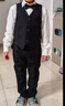 羅蒙兒童西裝套裝帥氣男童花童禮服鋼琴畢業(yè)演出服中大童小男孩西服秋 黑色馬甲四件套 130 曬單實(shí)拍圖
