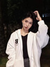 BJHG不計(jì)后果秋美式連帽運(yùn)動(dòng)衛(wèi)衣外套女潮牌高級(jí)感OVERSIZE情侶裝上衣 鈦白色 M 曬單實(shí)拍圖