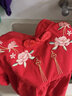 優(yōu)奇周歲女寶寶禮服夏季嬰兒百天滿(mǎn)月衣服紅色旗袍連衣裙抓周冠衣中式 錦上添花裙+同款發(fā)帶 73cm 曬單實(shí)拍圖