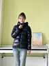 高梵黑金兒童鵝絨服4.0旗艦新款男女童短款連帽面包服羽絨服官方外套 黑色 160 曬單實(shí)拍圖