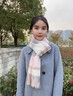 回力圍巾女冬季保暖圍脖百搭加厚長(cháng)款圍巾格子披肩送女朋友生日禮物男 粉色 曬單實(shí)拍圖