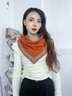 啄木鳥(niǎo)純色針織領(lǐng)巾三角披肩護頸椎保暖圍脖雙面裝飾磁吸扣圍巾女秋冬季 橘灰色雙面純色 針織磁吸三角巾 曬單實(shí)拍圖