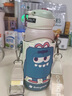 babycare兒童保溫杯吸管杯316不銹鋼 1歲以上兒童大容量保溫杯水杯帶提繩 小怪獸淺嗬綠【三合一附帶杯套】 曬單實拍圖