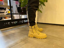 西域駱駝（VANCAMEL）真皮馬丁靴男士秋冬季2025新款切爾西鞋工裝靴男士英倫休閑大黃靴 卡其 42 標準運動(dòng)碼 曬單實(shí)拍圖