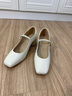他她（TATA）淺口粗跟瑪麗珍單鞋女鞋法式氣質(zhì)小皮鞋晚晚鞋秋新7YU05CQ4 白色 39 曬單實(shí)拍圖