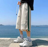 魯賓克七分褲男夏季薄款美式休閑運(yùn)動(dòng)短褲寬松直筒過膝馬褲潮牌大碼褲子 杏色 XL 曬單實(shí)拍圖