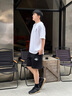 Calvin Klein Jeans夏季男士字母疊印ck松緊腰純棉休閑運(yùn)動針織短褲J324250 BEH-太空黑 L 曬單實拍圖