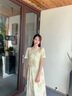 佰藍嬌新中式國風(fēng)吊帶連衣裙女2025夏季新款氣質(zhì)碎花長(cháng)裙子夏天兩件套裝 綠色 M 曬單實(shí)拍圖