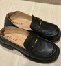 百麗（Belle）英倫風(fēng)樂(lè )福鞋女2025秋新商場(chǎng)同款羊皮舒適便士樂(lè )福E1N1DCA5 黑色 39 (245mm) 曬單實(shí)拍圖