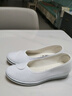 凰巣護士鞋女舒適軟底坡跟帆布鞋美容院醫護專(zhuān)用工作鞋透氣平底小白鞋 白色布面 38 曬單實(shí)拍圖