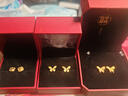 明牌珠寶教師節(jié)禮物 福迭而至系列足金黃金蝴蝶耳釘耳飾女AFH0147工費(fèi)150 足金耳飾 約1.36克 曬單實(shí)拍圖