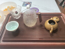 初雪 公道杯加茶漏三件套裝側把公杯茶濾玻璃分茶器茶海錘紋功夫茶具 流星公杯+慕白茶慮+茶托 曬單實(shí)拍圖