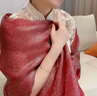 恒源祥杭州圍巾女士薄款披肩絲巾長(cháng)款春秋媽媽款百搭紗巾真絲桑蠶絲巾 酒紅色 曬單實(shí)拍圖