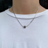 栢啟歆項(xiàng)鏈男士潮流嘻哈風(fēng)男生鎖骨鏈簡(jiǎn)約百搭吊墜男款鈦鋼衛(wèi)衣配飾鏈子 格子項(xiàng)鏈 曬單實(shí)拍圖