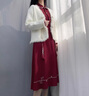 唐菓蜜新中式國風(fēng)連衣裙女2024秋冬新款女裝新年戰袍本命年紅色套裝裙子 米白盤(pán)扣毛衣+紅色國風(fēng)裙 M【80-95斤】 曬單實(shí)拍圖