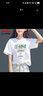 李寧純棉白色t恤女短袖夏季春夏新款寬松薄款打底衫內搭純色顯瘦上衣 白色 (手繪風(fēng)大LOGO) 2XL 曬單實(shí)拍圖
