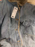 森馬（Semir）牛仔棉服女拼接毛領美式復古2024冬寬松毛邊夾克街頭109724108017 曬單實拍圖
