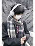 回力（Warrior）圍巾冬季男加長(cháng)加厚保暖格子圍脖百搭舒適文藝風(fēng)禮物情侶披肩女生 藏藍格子款 曬單實(shí)拍圖