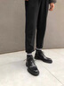 KLWP品牌輕奢男鞋冬季馬丁靴男士皮靴2025新款潮流圓頭商務(wù)工裝靴子男 黑色 43 曬單實拍圖