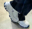 斯凱奇（Skechers）女鞋秋冬小白熊休閑鞋子厚底增高百搭運動(dòng)軟底老爹鞋99999863 白色/海軍藍色/WNV 36 曬單實(shí)拍圖