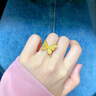 恩碩黃金戒指鎏金蝴蝶女999足金時尚潮流戒子520禮物情人節(jié)禮物送女友 鎏金蝴蝶戒指14號 金重約3.59g 曬單實拍圖