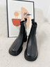 卓詩(shī)尼厚底短靴女2026新款秋冬英倫風(fēng)馬丁靴不累腳粗跟切爾西靴子 黑色【四季單里】 -厚底小個(gè)子顯高 37 曬單實(shí)拍圖