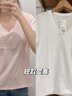 優(yōu)衣庫女裝竹節(jié)紗V領(lǐng)T恤/短袖棉白T上衣打底內(nèi)搭春夏新款483576 09 黑色 XL /165/92A 曬單實(shí)拍圖