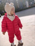 G.DUCKKIDS兒童套裝男女童秋冬保暖棉服外套褲子0-6小童冬兩件套嬰幼兒衣服2 紅色 100cm 曬單實(shí)拍圖