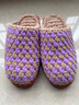 純手工棉拖鞋冰條粗毛線(xiàn)編織棉拖鞋男女士成品冬日季保暖防滑柔軟 卡其+淺紫-雙針成品 38-39 適合平時(shí)穿35-36 曬單實(shí)拍圖